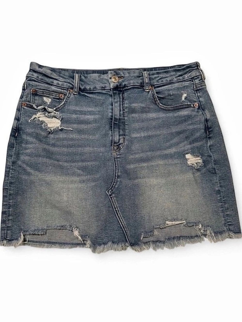 American Eagle Outfitters Curvy Highest Rise Mini Skirt Denim Jean